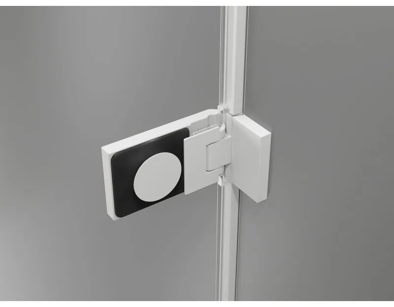 Mexen, Mexen Lunar-F skladacie ľavé sprchové dvere 80 cm, transparentné, biele - 836-080-000-20-00-L