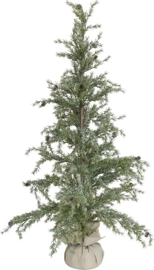 Srienistý vianočný borovicový stromček v jute a so šiškami Pine Tree - 70*150 cm