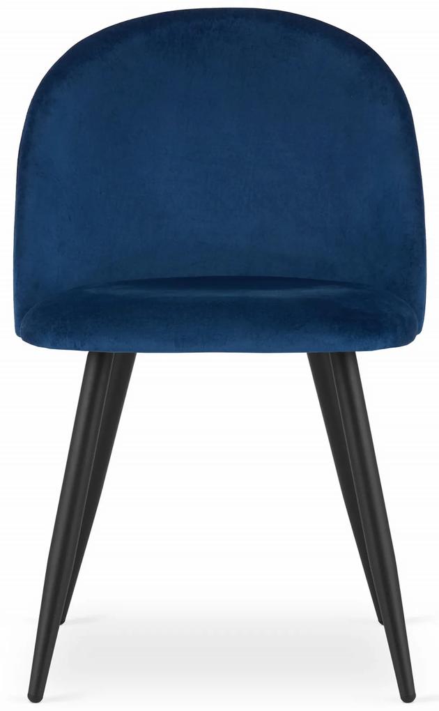 Dekorstudio Zamatová jedálenská stolička BELLO - tmavo modrá
