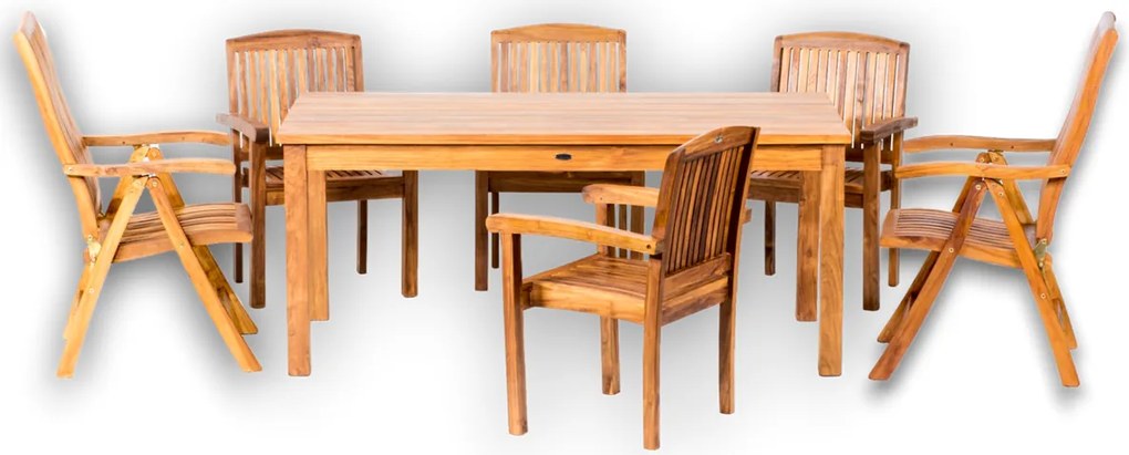 GIOVANNI set IX - teaková jedálenská zostava