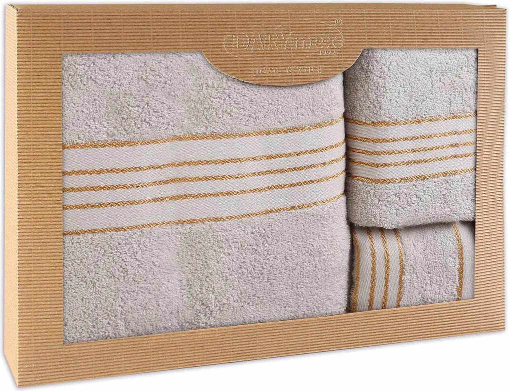 BAVLNENÉ UTERÁKY TIWANO SADA 1 KS 30X50 CM, 1 KS 50X90 CM, 1 KS 70X140 CM SVETLOSIVÁ