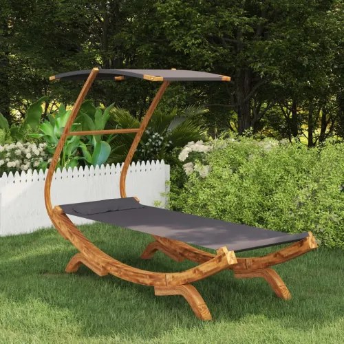 vidaXL Hojdacia sieť so strieškou 100x198x150 cm masívny smrek antracitová-