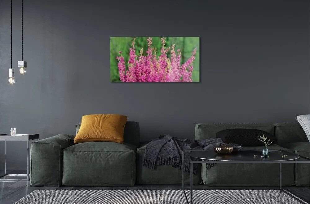Sklenený obraz kvety vresy 125x50 cm