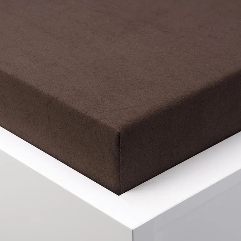 Napínacia plachta na posteľ froté EXCLUSIVE čokoládová jednolôžko