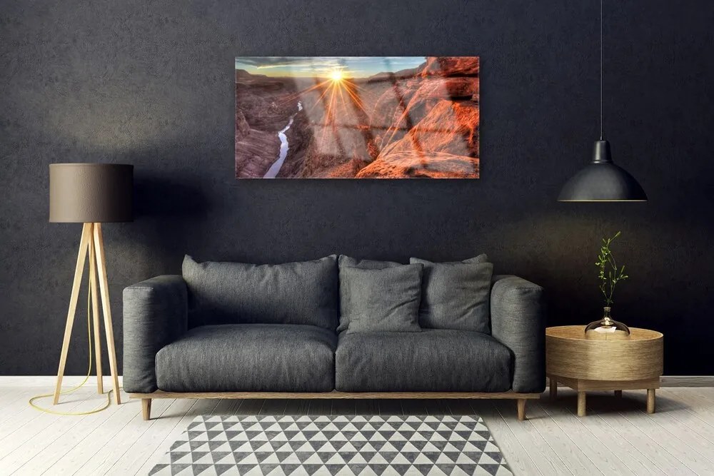 Obraz plexi Slnko púšť krajina 100x50 cm