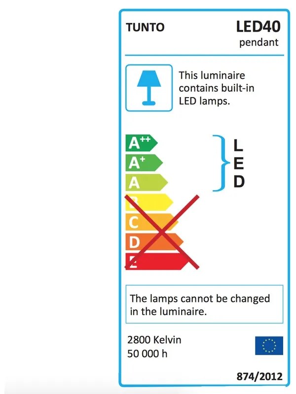 Tunto LED40PA Závesná lampa, jaseň