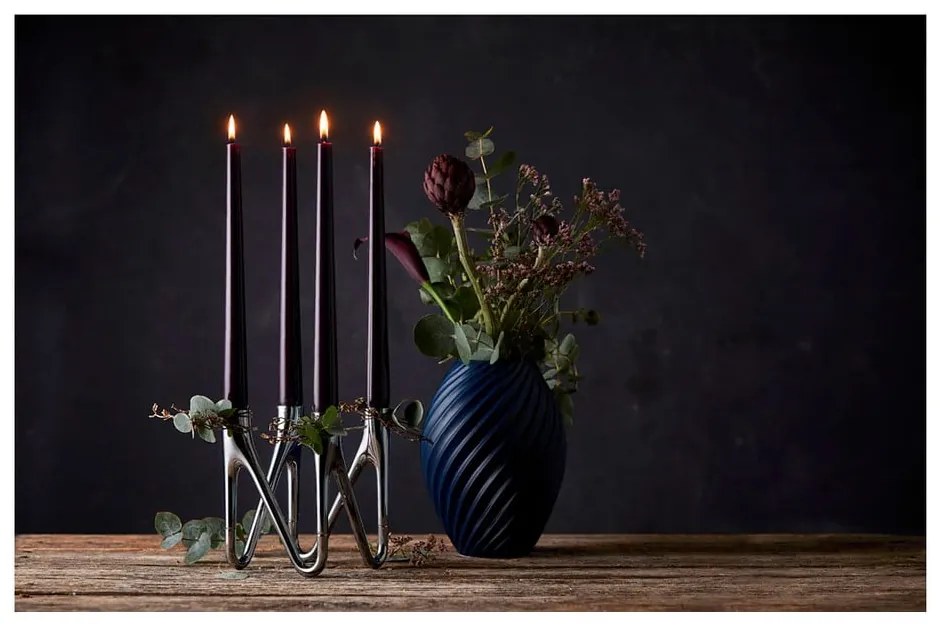 Svietnik v striebornej farbe Morsø Roots