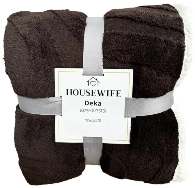 Luxusná baránková deka z mikroplyšu NESTIVE tmavohnedá Rozmer: 150 x 200 cm