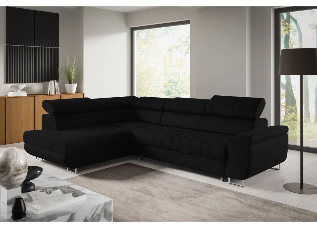 Rozkladacia rohová sedacia súprava HORIZONTE Ľavá Červená