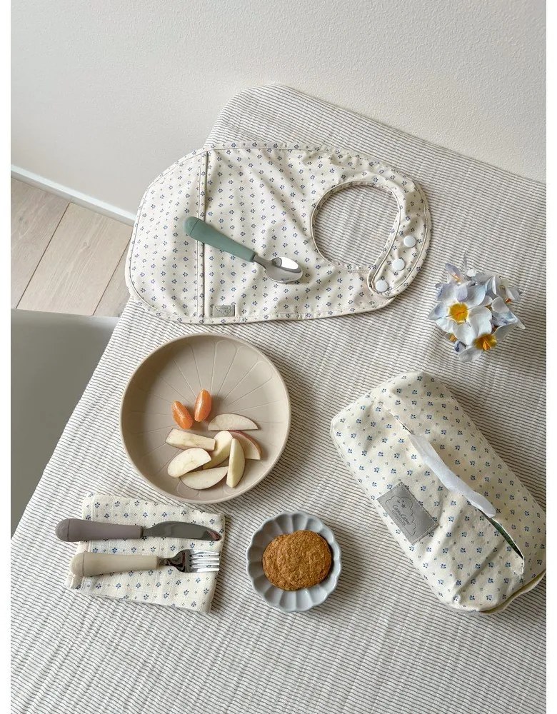 Hnedý/béžový detský príbor 3 ks zo silikónu Olive Mix – Cam Cam Copenhagen