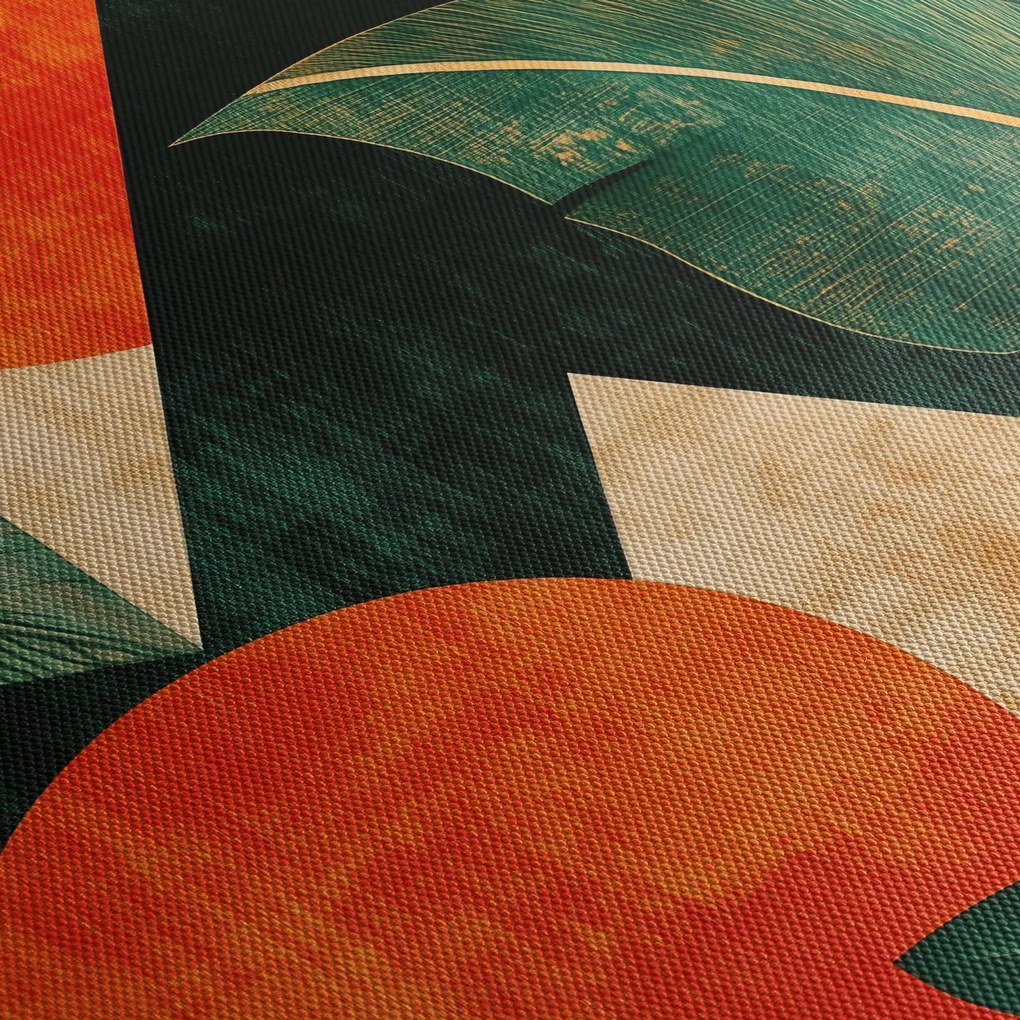 Obraz - Geometrické prírodné motívy II. (s hodinami) (90x30 cm)