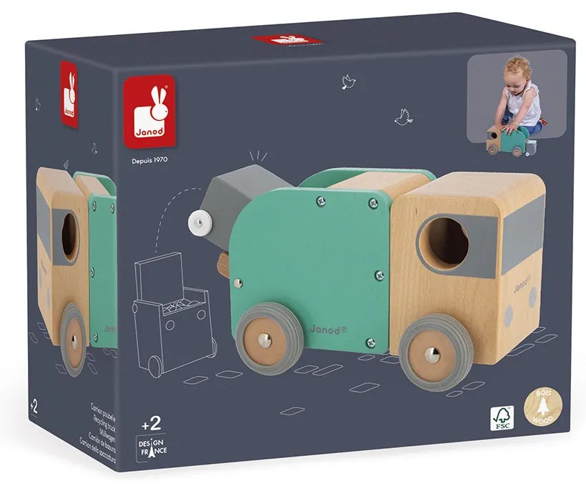 Drevené auto Bolid - Smetiari