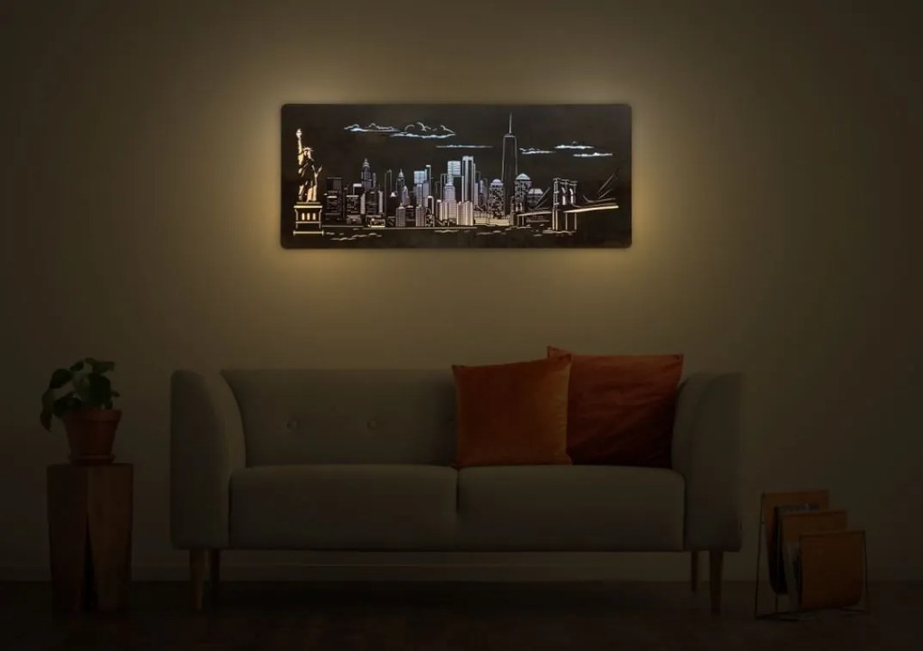 Podsvietený obraz New York na batériu