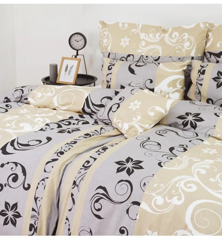 Obliečky bavlnené Lilien sivo-béžové EMI