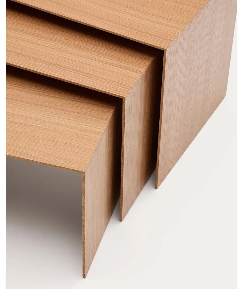 Odkladacie stolíky v súprave 3 ks v dekore duba 40x60 cm Litto – Kave Home