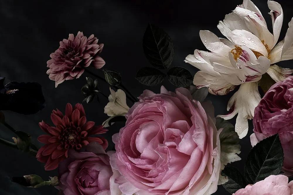 Fototapeta rôznorodosť kvetov s vintage nádychom
