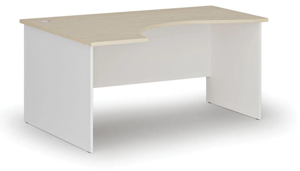 Ergonomický kancelársky pracovný stôl PRIMO WHITE, 1600 x 1200 mm, ľavý, biela