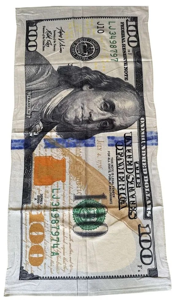 Plážová osuška FUNNY 100 DOLLARS 70x140 cm
