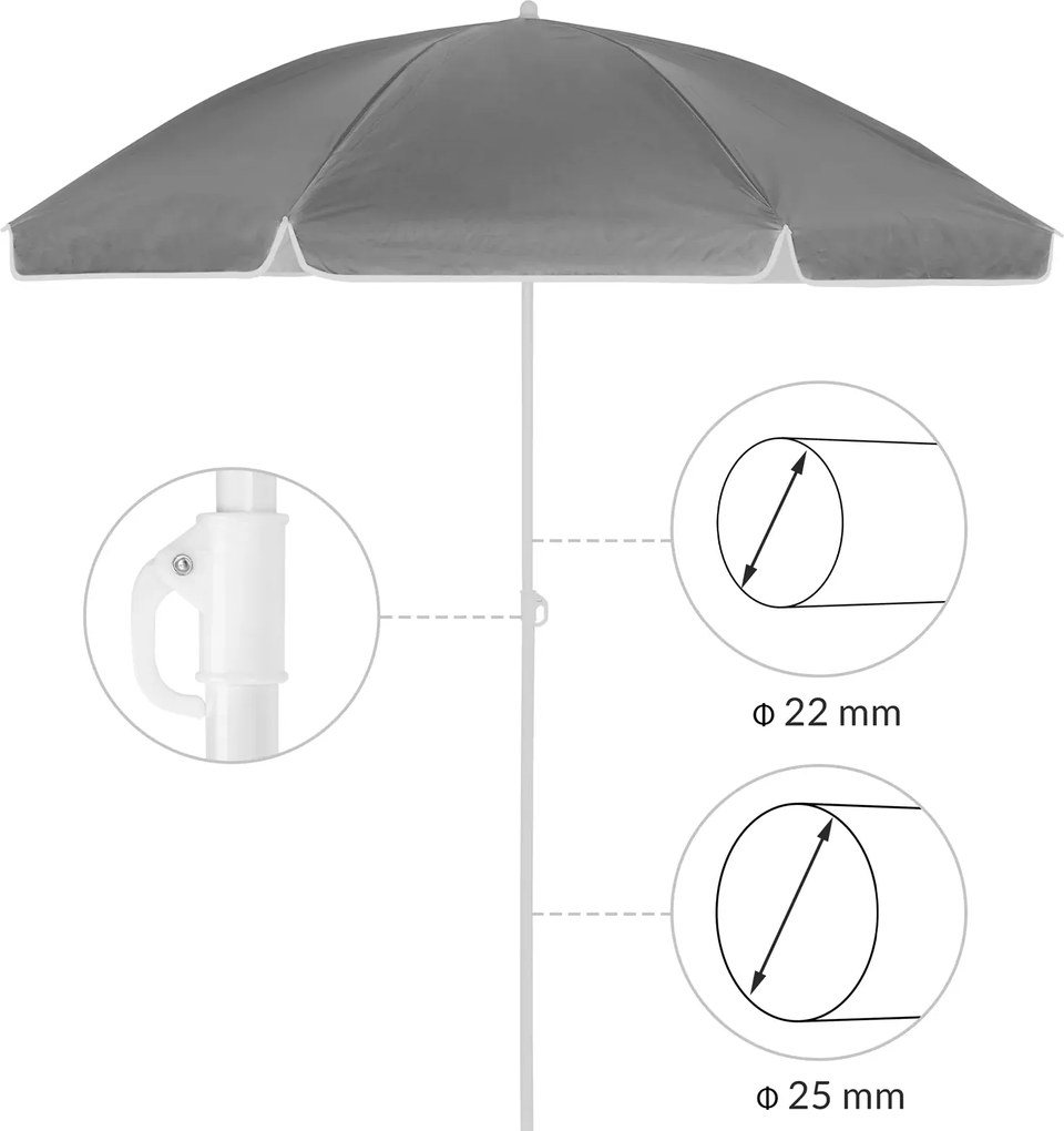 Plážový slunečník Williams 200 cm antracitový