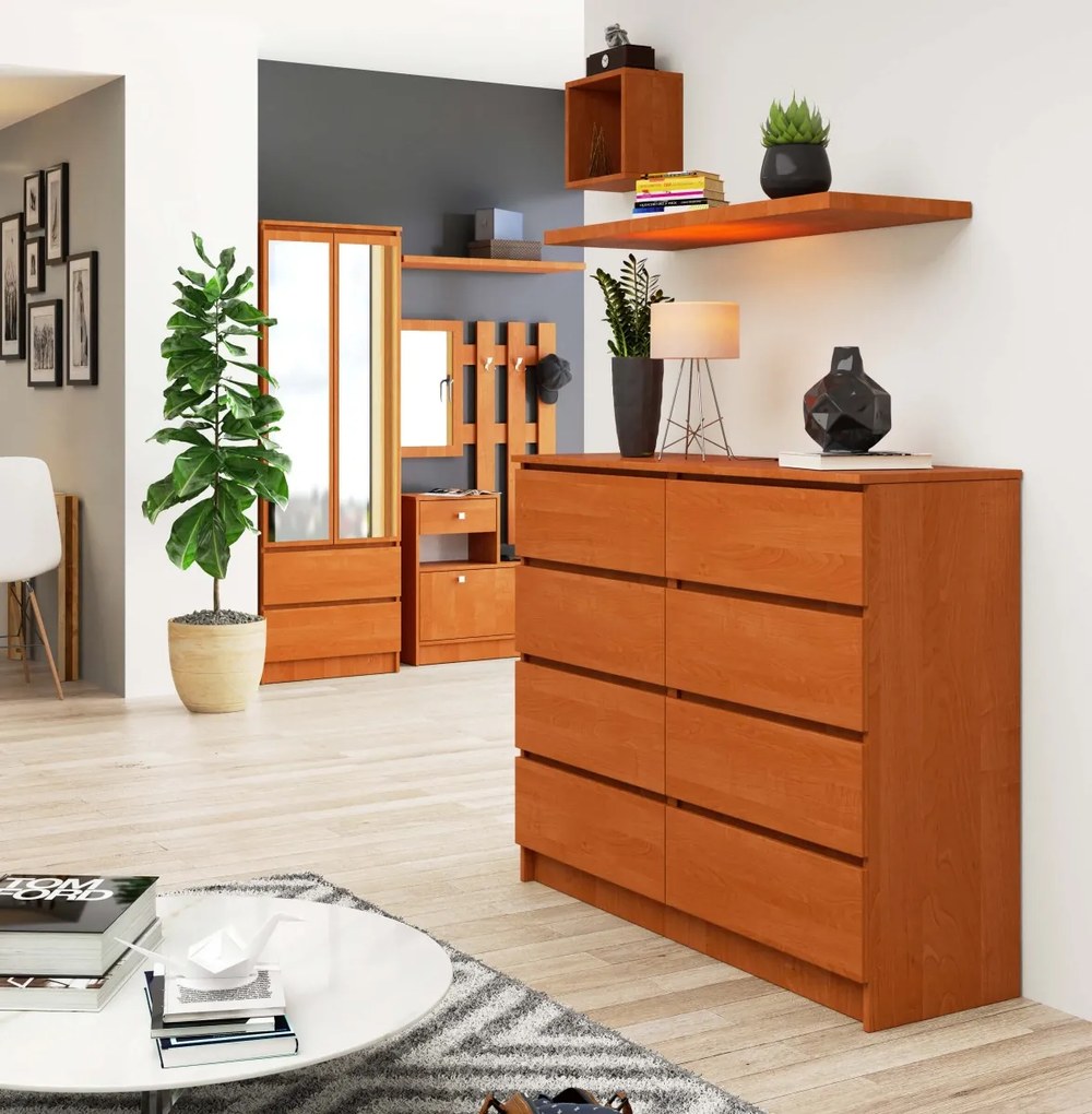 Komoda Kuba 120 cm 8 zásuviek jelša