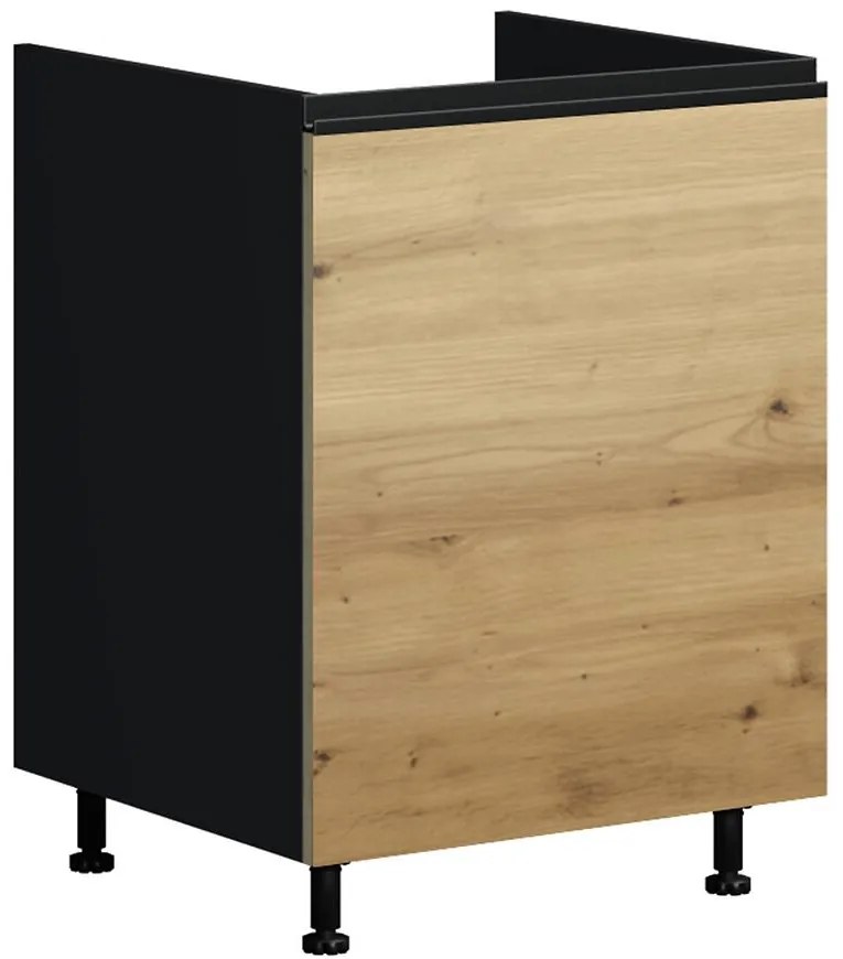 Kuchynská Skrinka Industry D60ZL čierna/artisan