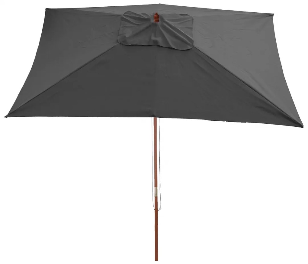 Slnečník Florida 2x3m - polyester/drevo 6kg - antracit