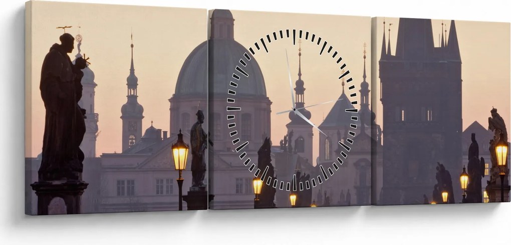 Obraz - Karlov most (s hodinami) (90x30 cm)