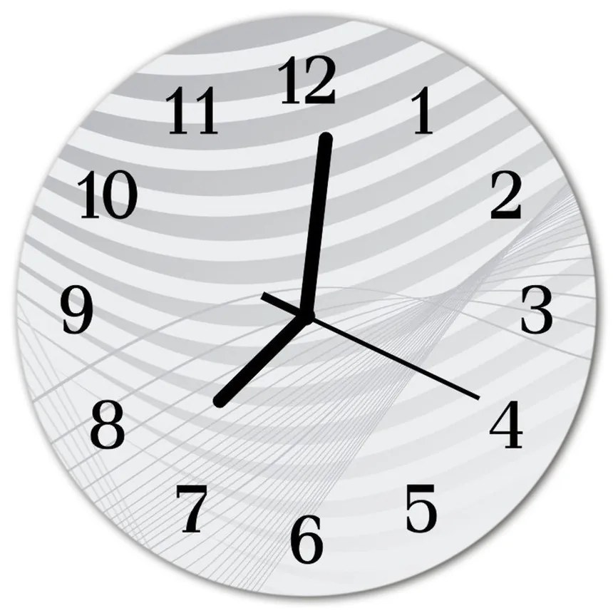 Sklenené hodiny okrúhle Abstraktné čiary fi 30 cm