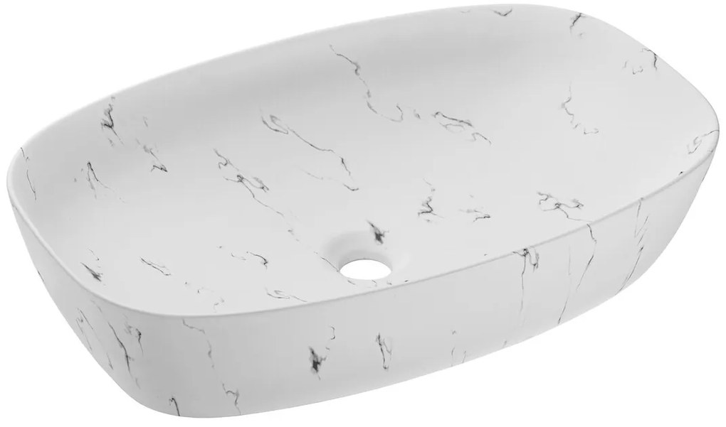 Sada keramického umývadla na dosku a výpusti Megi matná biela