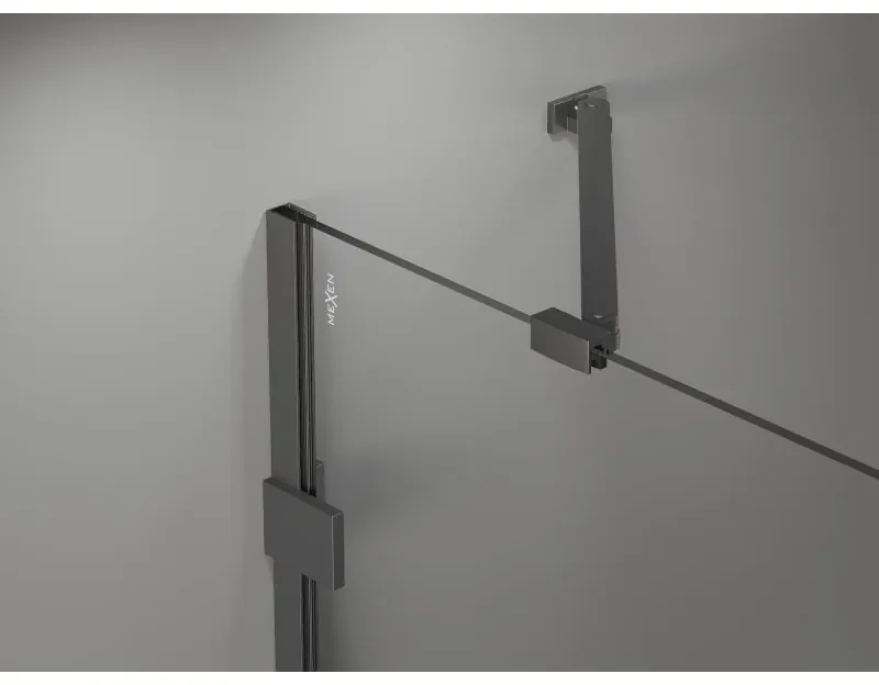 Mexen Lunar Duo, výklopný sprchový kút 120 x 80 cm, 8mm číre sklo, grafitový profil, 834-120L-080P-95-00