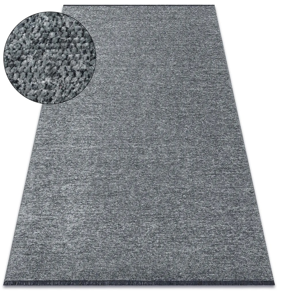 Koberec FLORENCE 24021 Jednofarebný, glamour, plocho tkaný, sivý