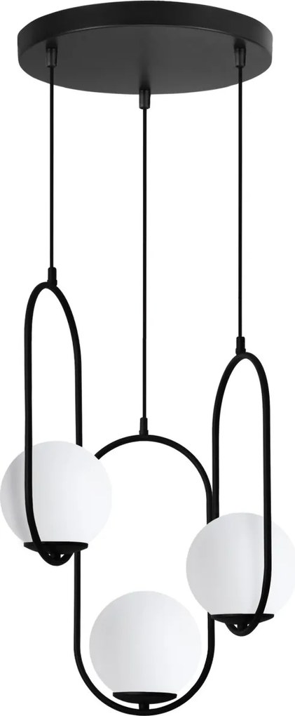 Závesné svietidlo Florence, 3x biele sklenené tienidlo, b, o, U