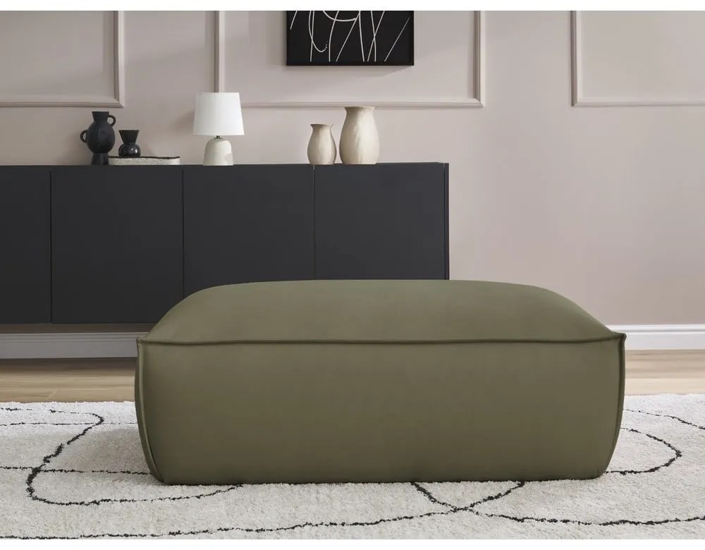 Zelená podnožka z imitácie kože Boheme – Bobochic Paris