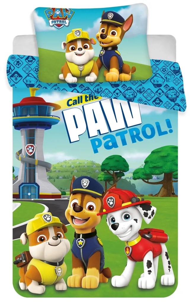 Jerry Fabrics Detské bavlnené obliečky do postieľky Paw Patrol 121 baby, 100 x 135 cm, 40 x 60 cm