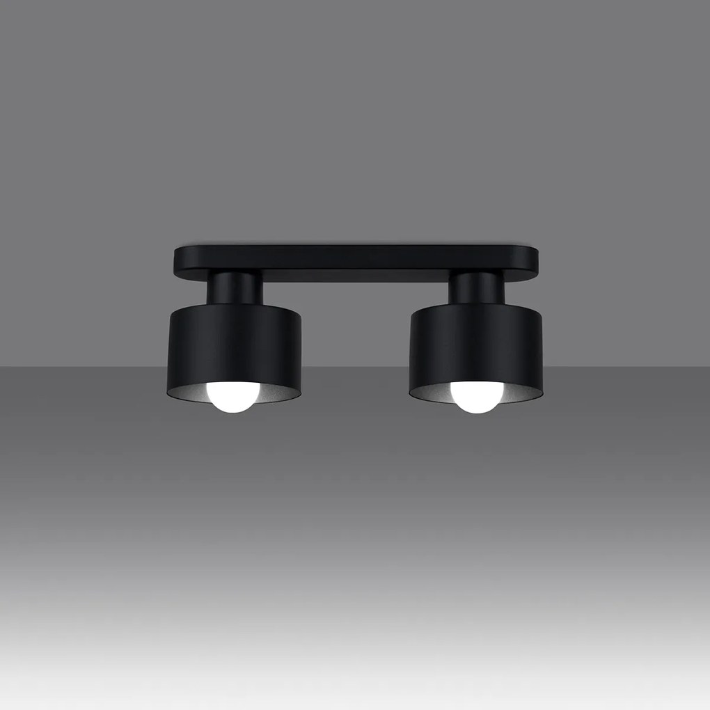 Stropné svietidlo Savar, 2x čierne kovové tienidlo
