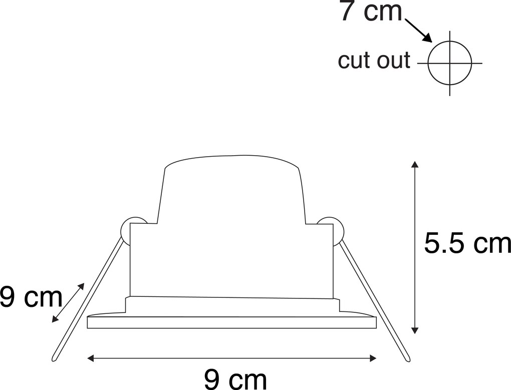 Sada 6 moderných zapustených bodových svetiel čierna vrátane LED 3-stupňové stmievateľné IP65 - Simply