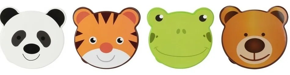 Sada detských desiatových boxov Frog, 4 ks, 200 ml, 300 ml, 500 ml a 750 ml