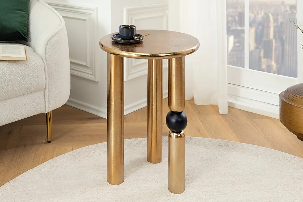 Dizajnový odkladací stolík Orbis zlatý 55cm