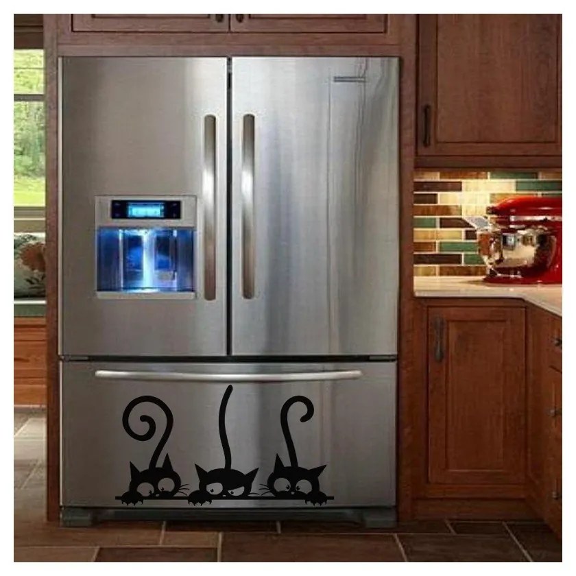 Samolepka na stenu Ambiance Funny Cats Trio, 20 x 35 cm