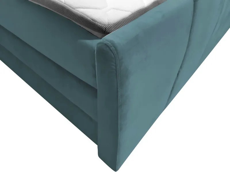 Posteľ boxspring Fresco 180x200 cm, petrolejová látka