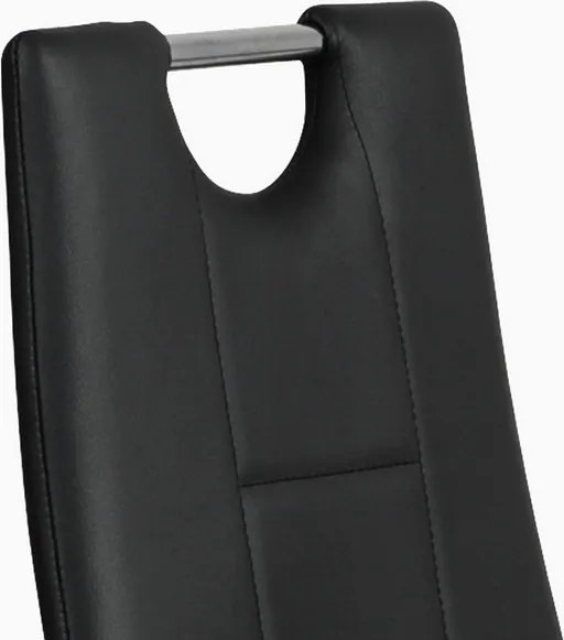 Jedálenská stolička Melania, čierna ekokoža