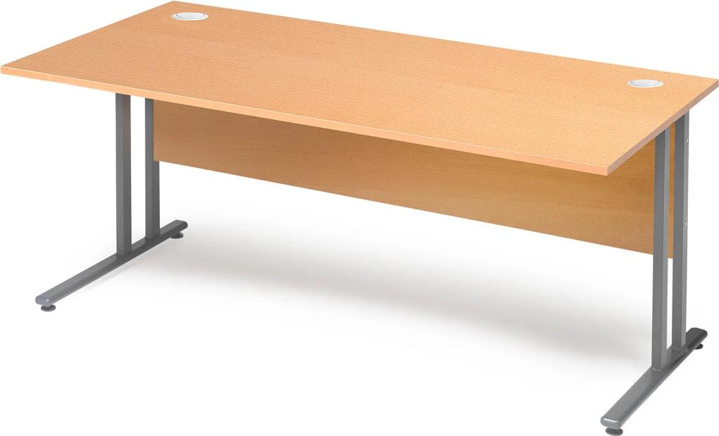Kancelársky pracovný stôl Flexus, rovný, 1600x800 mm, buk