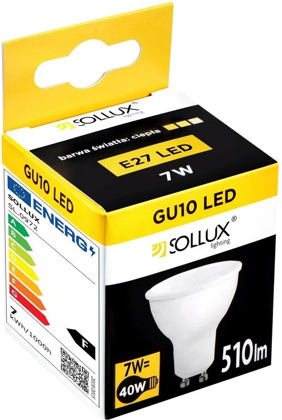 Teplá biela LED žiarovka GU10, 7 W – Sollux