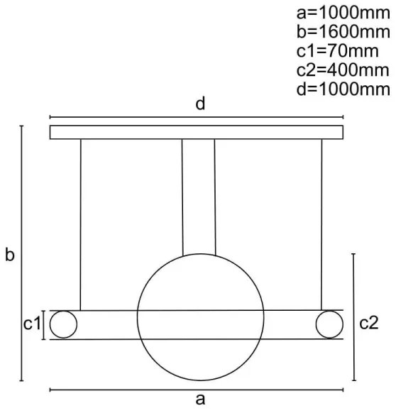 LED Stmievateľný luster na lanku LED/95W/230V 3000-6500K + diaľkové ovládanie