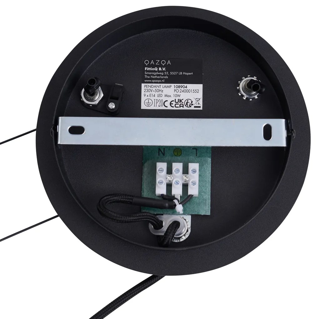 Priemyselné závesné svietidlo čierne so 7 svetlami - Knight