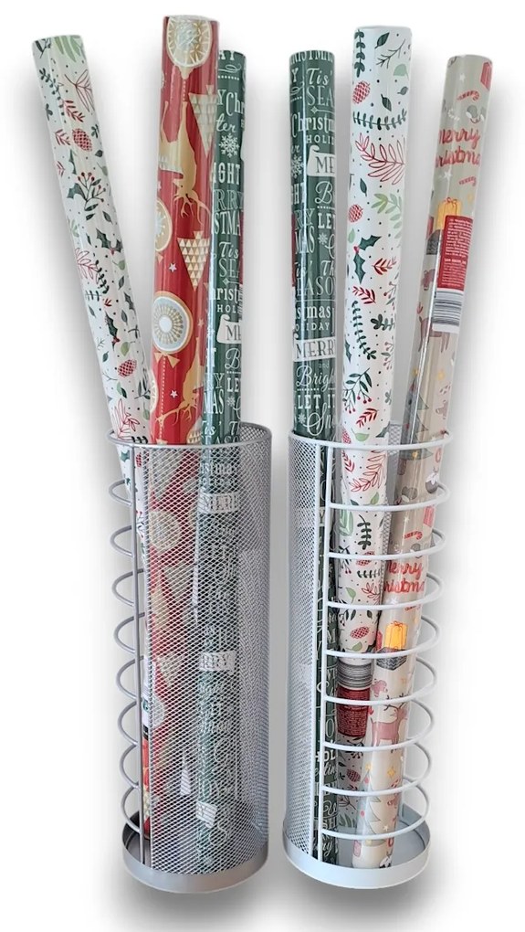 Zeller Present Kovový stojan, držiak na dáždniky, rolka baliaceho papiera alebo hokejky, PARAPLE, strieborný