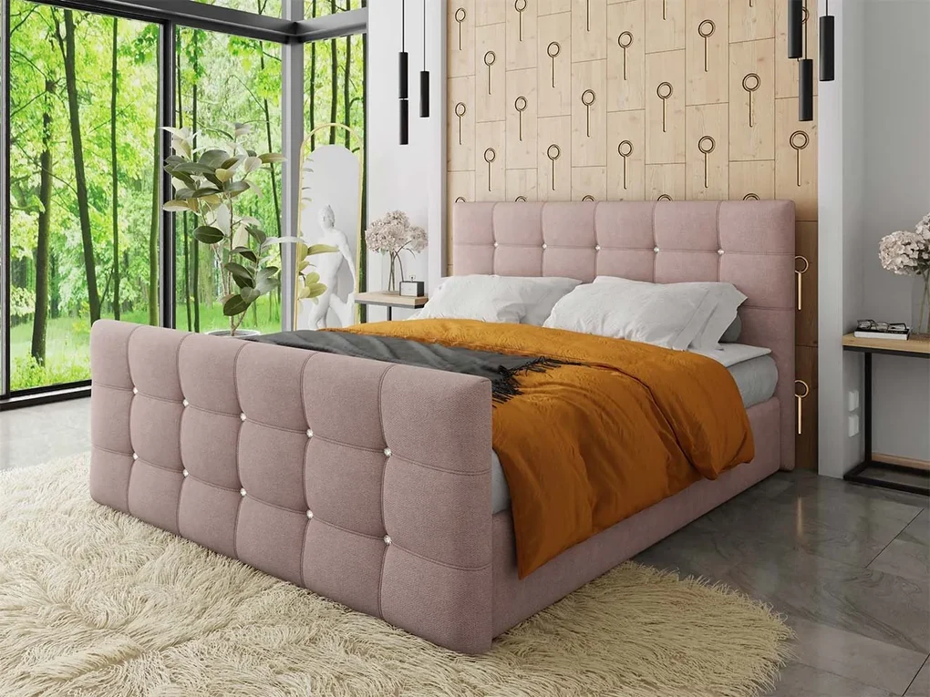 Kontinentálna posteľ Akvore, Rozmer postele: 140x200, Dostupné poťahy: ekokoža Soft 029