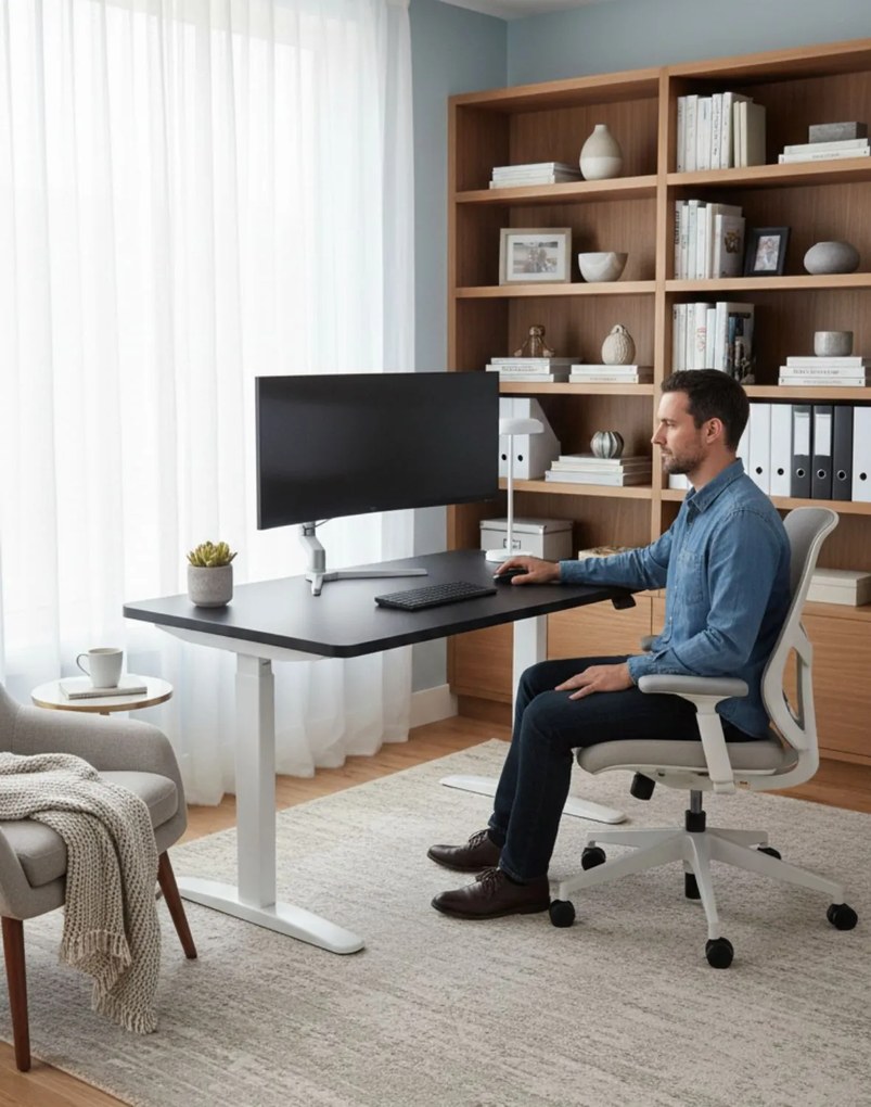 Grospol - Nastaviteľný písací stôl Alto 102 White 160 cm