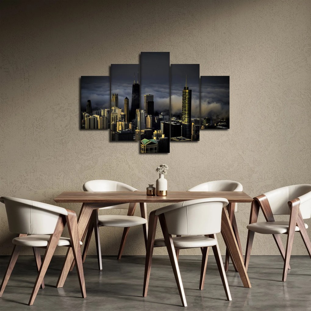 Obraz mesta v oblakoch (150x105 cm)