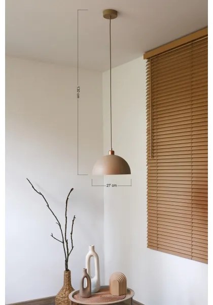 Duolla - Závesný luster na lanku IRONLINE 1xE27/15W/230V priemer 27 cm béžový/medený